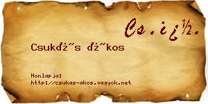 Csukás Ákos névjegykártya